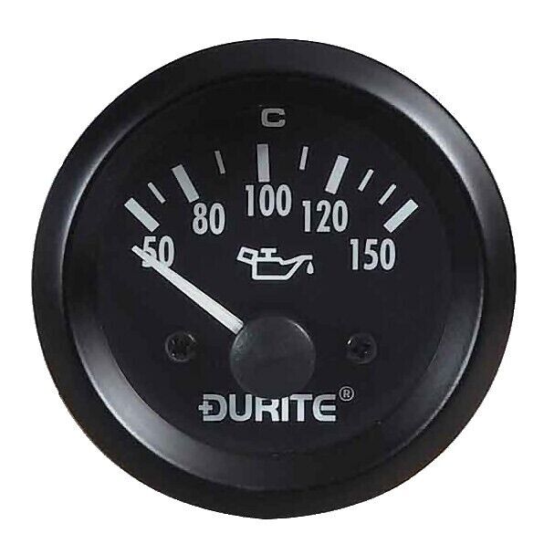 Durite 12V Illuminated Oil Temperature 52mm Gauge & 1/8" NPTF Sender 0-523-15