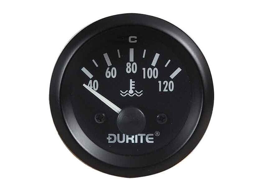 Durite 12V Illuminated Water Temperature 52mm Gauge & 1/8" NPTF Sender 0-523-23